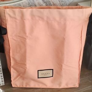 New never used GUCCI drawstring bag. peach pink color cotton GUCCI beauty XL bag